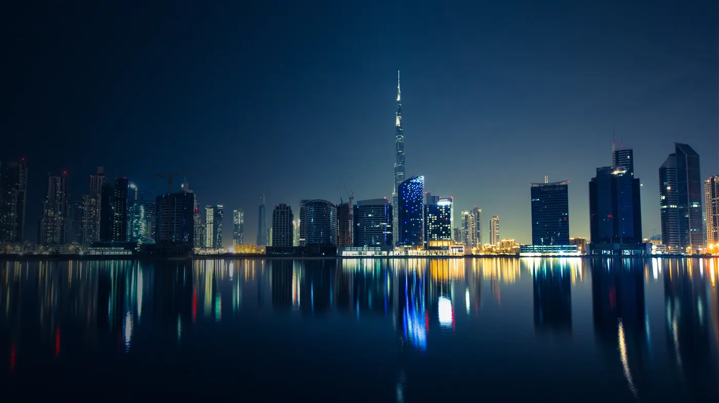 Modern Kuwait business district architectural skyline