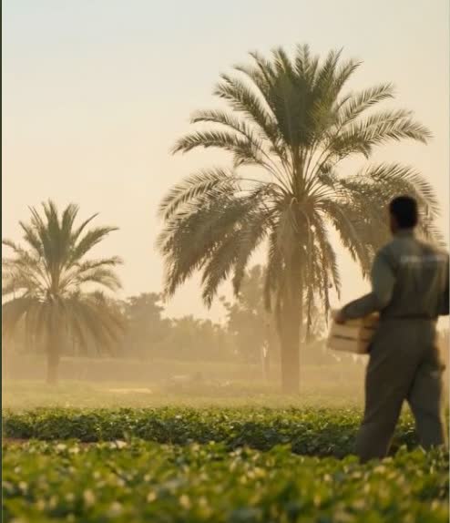 Date palms at dawn
