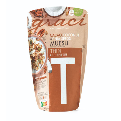 Graci Cacao, Coconut & Chia Seeds Muesli 400g