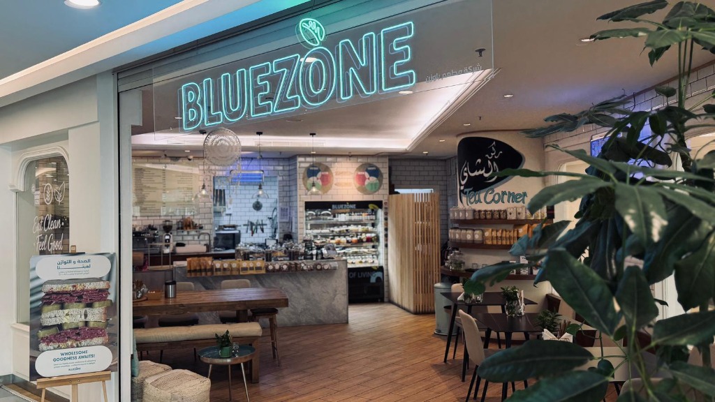BlueZone Shop Neon Storefront The View Mall Salmiya