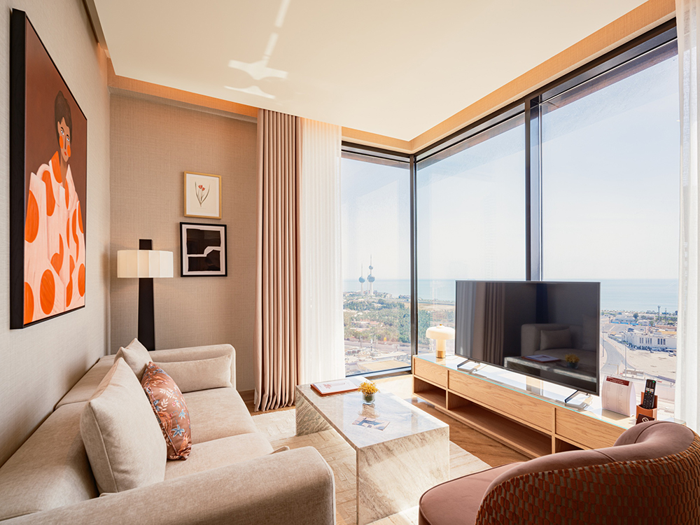 Luxury hotel suite living room